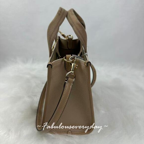 Coach Smith Tote Bag 24 Crossbody Canvas/Gold/Dark Natural Multi CAK94 NWT - Picture 3 of 8